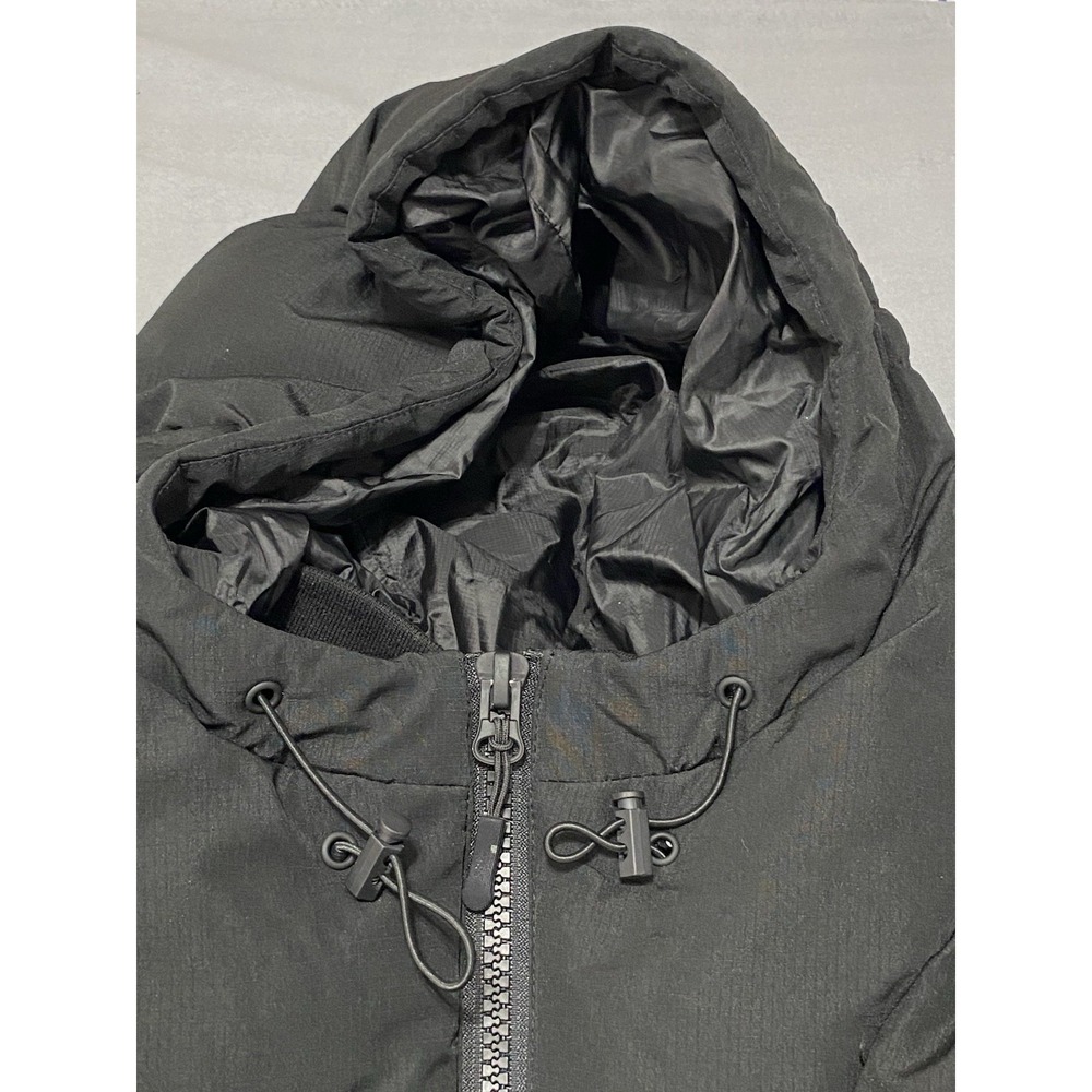 Zara DNWR Mens Black Ripstop Hooded Puffer Jacket Size M Quilted Techwear - Picture 10 of 11